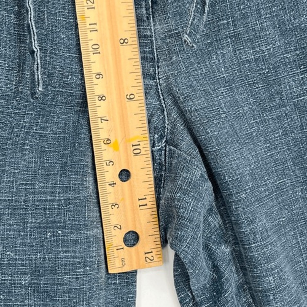 H&M L.O.G.G. Linen Jogger Pants Womens 10 Blue Drawstring Coastal Casual - Picture 8 of 14